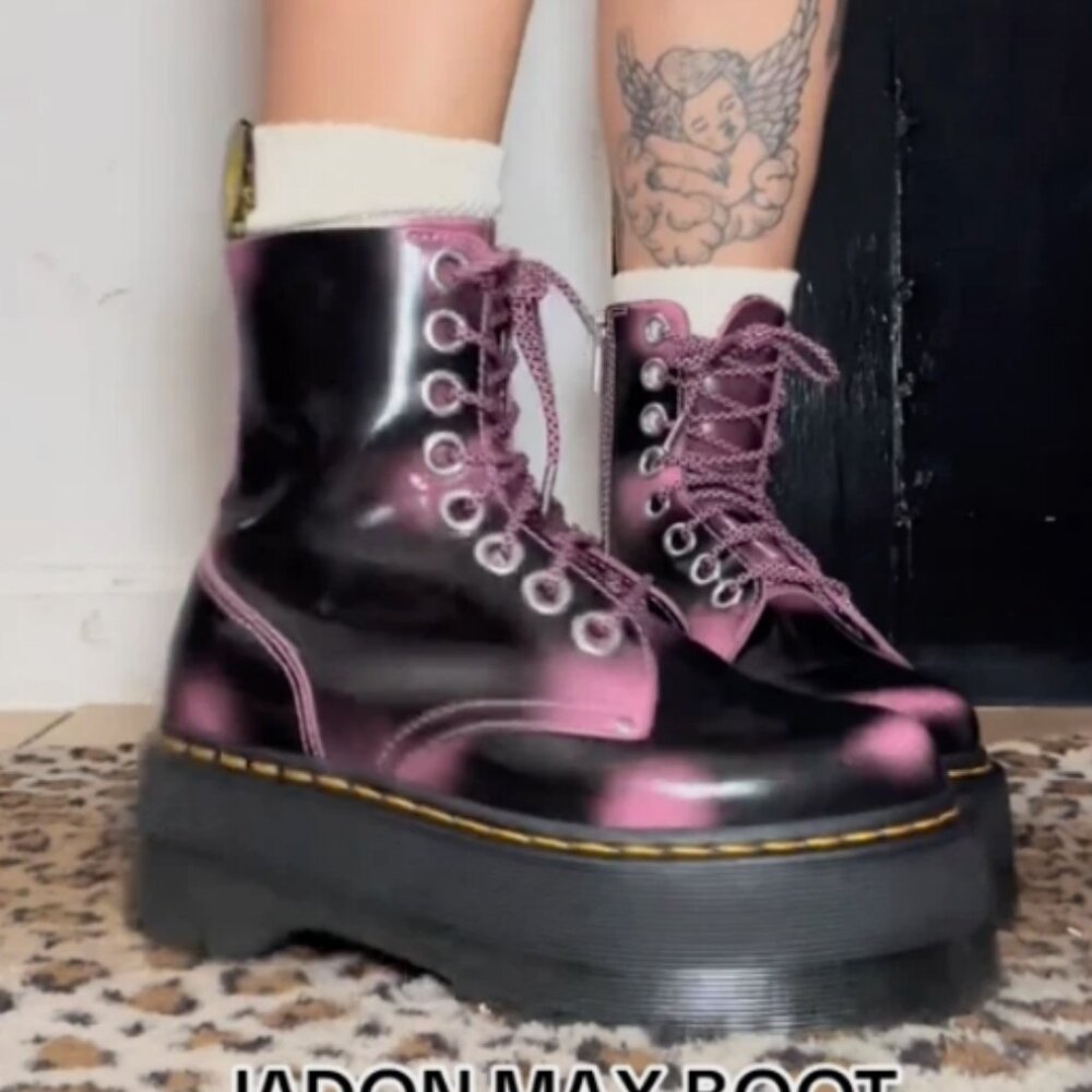 JADON MAX DISTRESSED LEATHER PLATFORMS IN FONDANT PINK MSRP$300 Vibrant& Unique - Picture 5 of 16